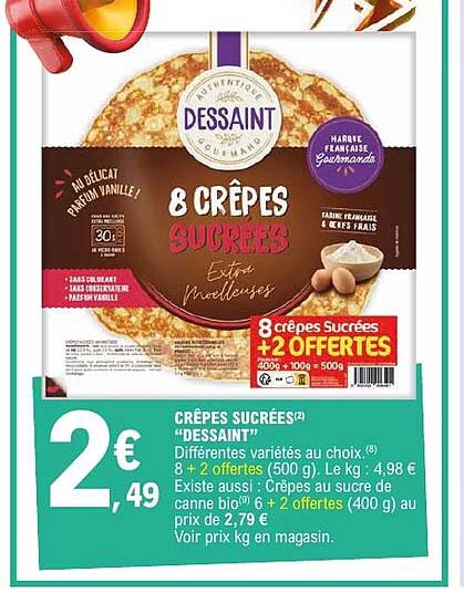 8 crêpes sucrées Dessaint + 2 offertes