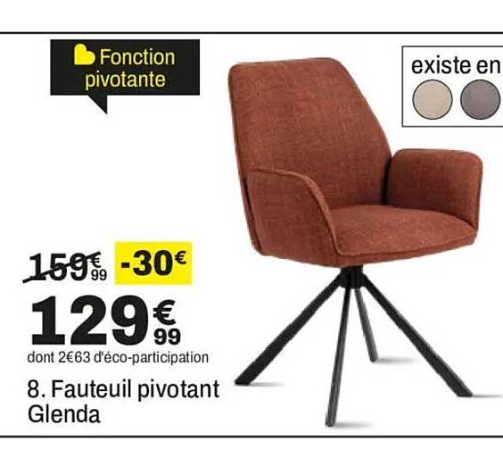 8. Fauteuil pivotant Glenda