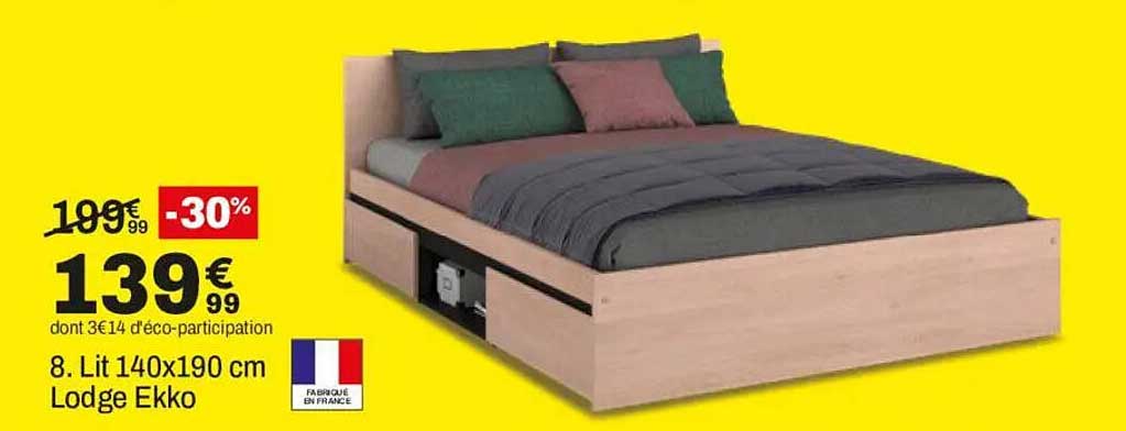 8. Lit 140x190 cm Lodge Ekko