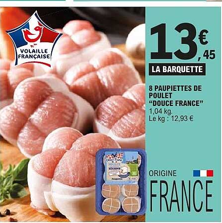 8 PAUPIETTES DE POULET "DOUCE FRANCE"