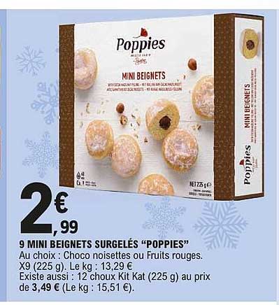 9 MINI BEIGNETS SURGELÉS "POPPIES"
