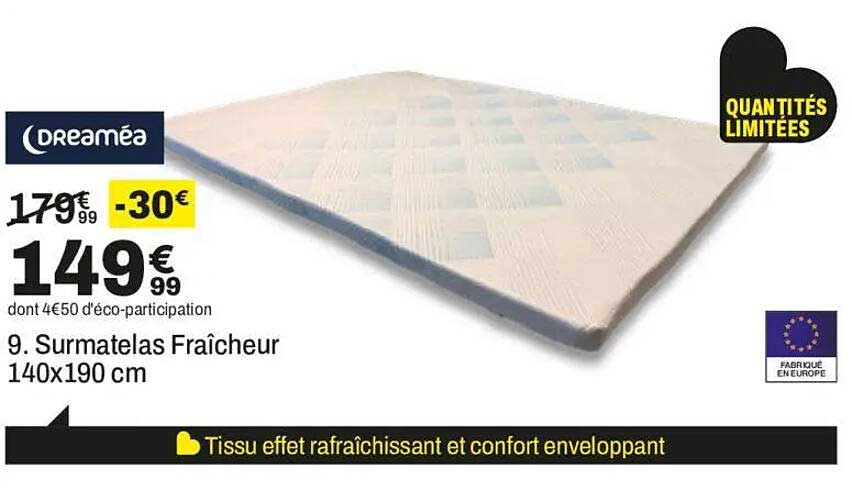 9. Surmatelas Fraîcheur 140x190 cm