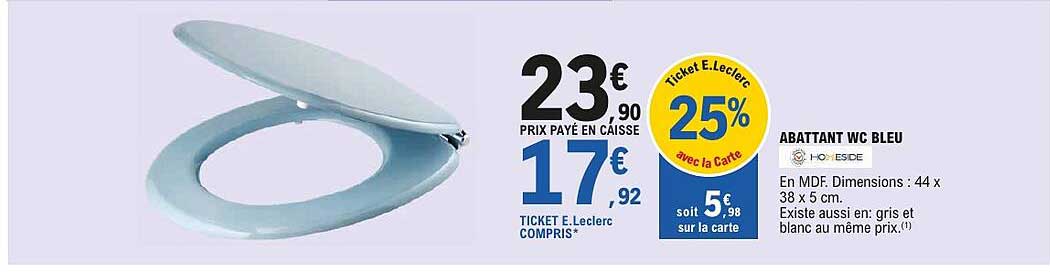 ABATTANT WC BLEU