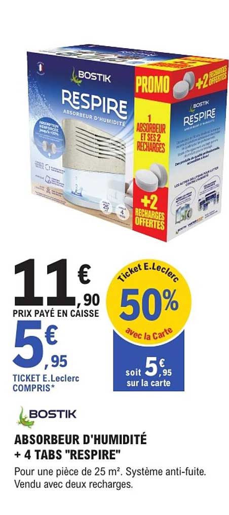 ABSORBEUR D'HUMIDITÉ + 4 TABS "RESPIRE"