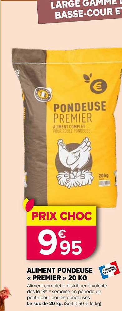 ALIMENT PONDEUSE « PREMIER » 20 KG