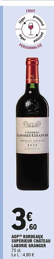 AOP* BORDEAUX SUPÉRIEUR CHÂTEAU LABORIE GRANGER