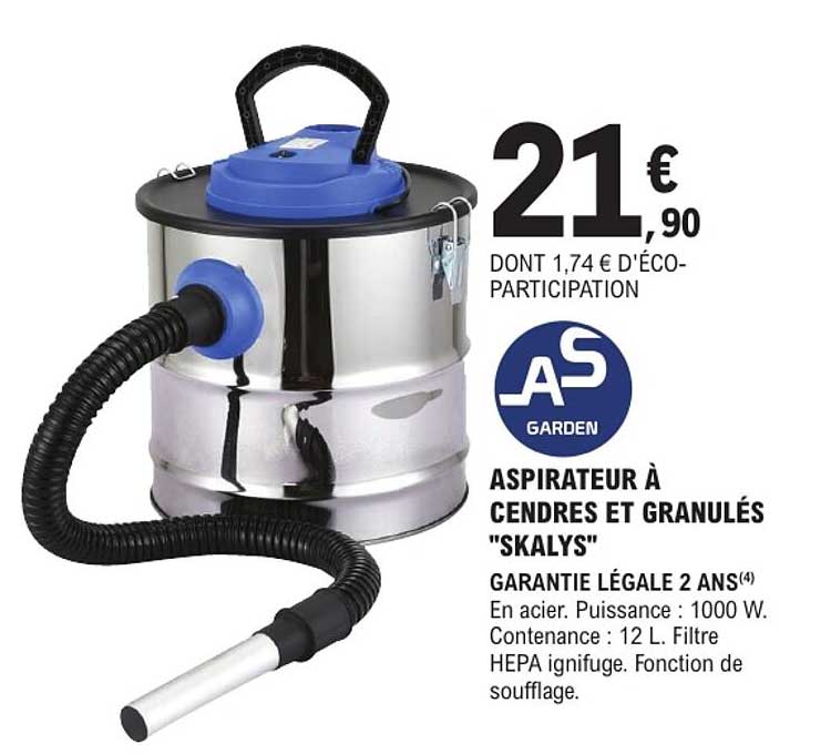 ASPIRATEUR À CENDRES ET GRANULÉS "SKALYS"