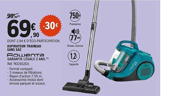 ASPIRATEUR TRAINEAU SANS SAC