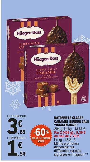 BATONNETS GLACES CARAMEL BEURRE SALE “HÄAGEN-DAZS”