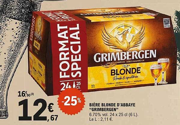 BIÈRE BLONDE D'ABBAYE "GRIMBERGEN"