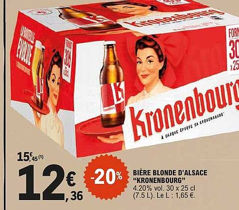 BIÈRE BLONDE D'ALSACE "KRONENBOURG"