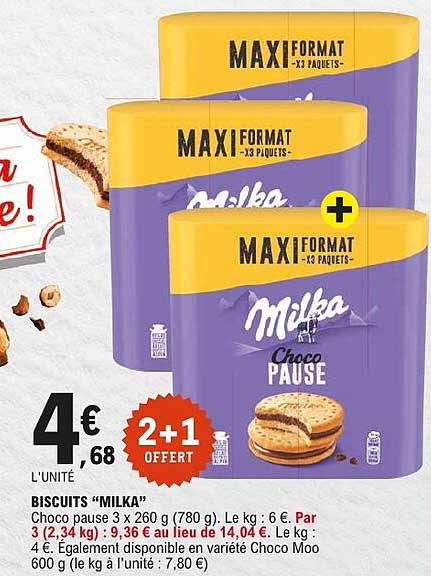 BISCUITS “MILKA” Choco pause 3 x 260 g (780 g)