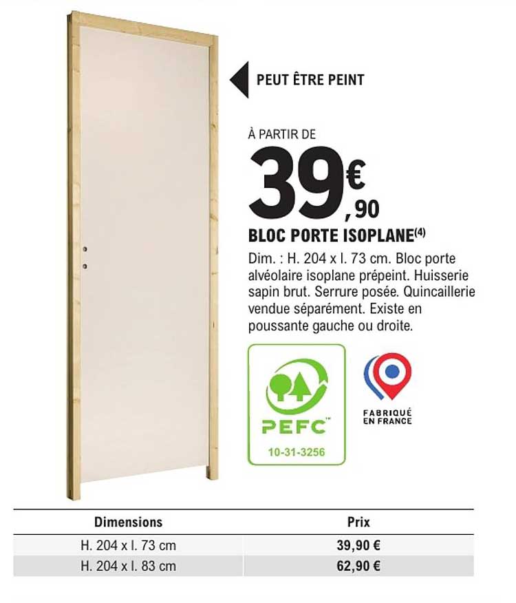 BLOC PORTE ISOPLANE