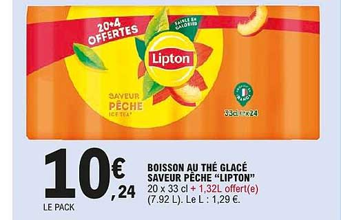 BOISSON AU THÉ GLACÉ SAVEUR PÊCHE "LIPTON"