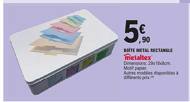 BOÎTE MÉTAL RECTANGLE métaltex