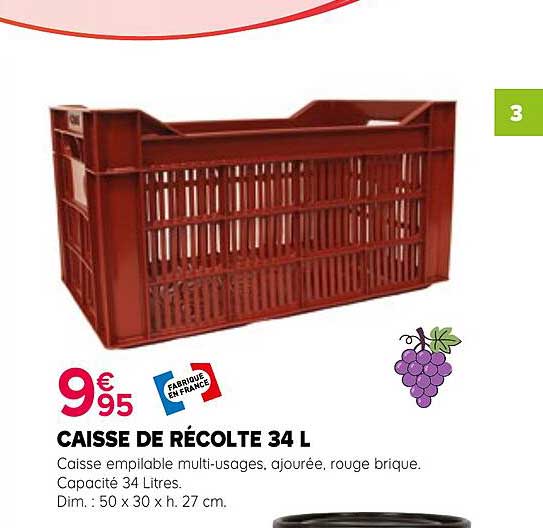CAISSE DE RÉCOLTE 34 L