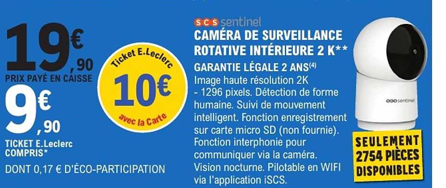 CAMÉRA DE SURVEILLANCE ROTATIVE INTÉRIEURE 2K**