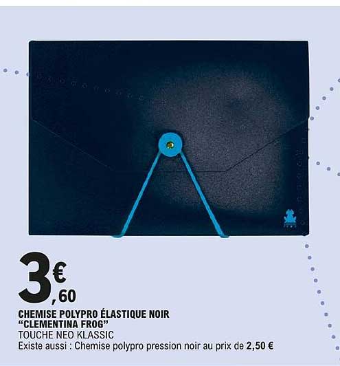 CHEMISE POLYPRO ÉLASTIQUE NOIR “CLEMENTINA FROG”