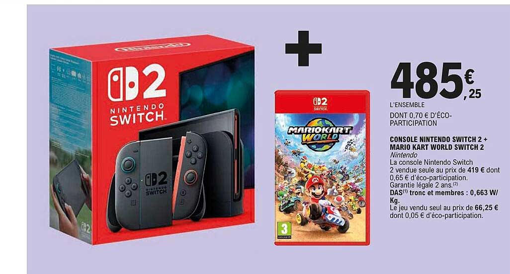 CONSOLE NINTENDO SWITCH 2 + MARIO KART WORLD SWITCH 2