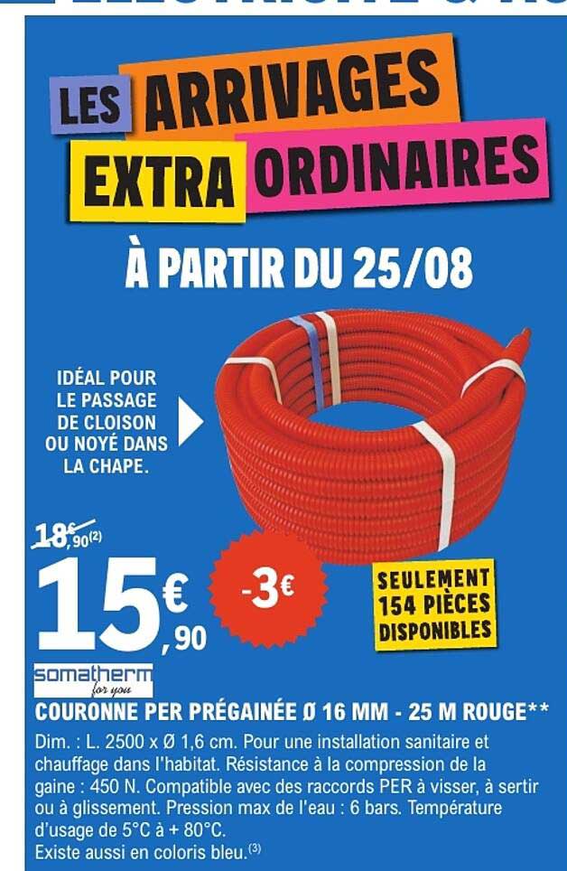 COURONNE PER PRÉGAINÉE Ø 16 MM - 25 M ROUGE**