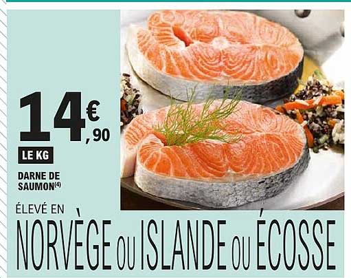 DARNE DE SAUMON ÉLEVÉ EN NORVÈGE OU ISLANDE OU ÉCOSSE