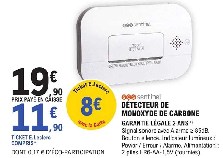 DÉTECTEUR DE MONOXYDE DE CARBONE