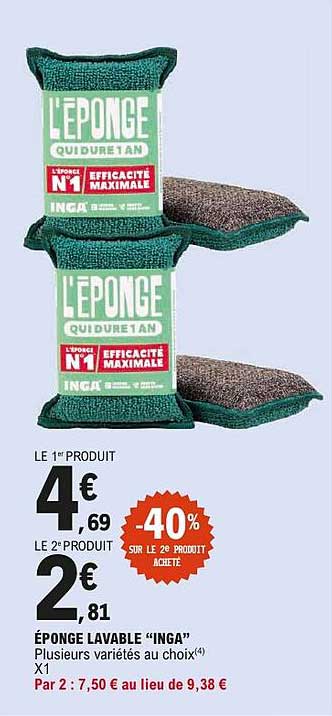 ÉPONGE LAVABLE “INGA”