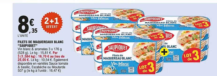 FILETS DE MAQUEREAUX BLANC "SAUPIQUET"