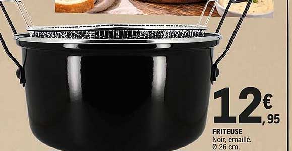 FRITEUSE Noir, émaillée. Ø 26 cm.