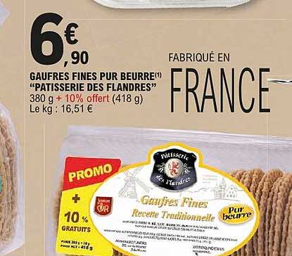GAUFRES FINES PUR BEURRE "PATISSERIE DES LANDES"