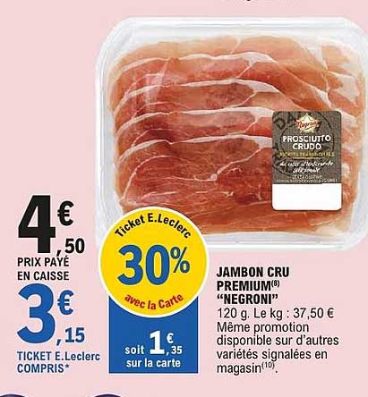 JAMBON CRU PREMIUM "NEGRONI"