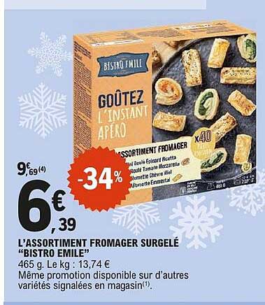 L’ASSORTIMENT FROMAGER SURGELÉ “BISTRO EMILE”