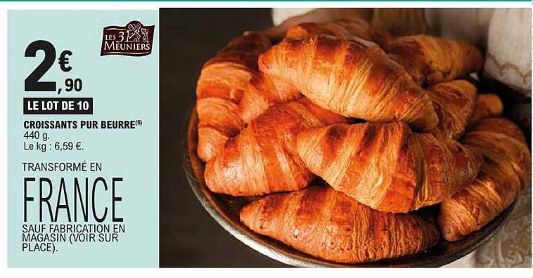 LE LOT DE 10 CROISSANTS PUR BEURRE