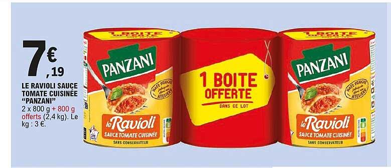 LE RAVIOLI SAUCE TOMATE CUISINÉE “PANZANI”