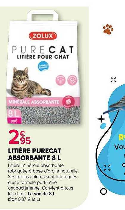 LITIÈRE PURECAT ABSORBANTE 8 L