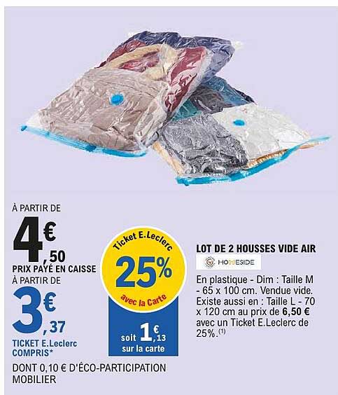 LOT DE 2 HOUSSES VIDE AIR