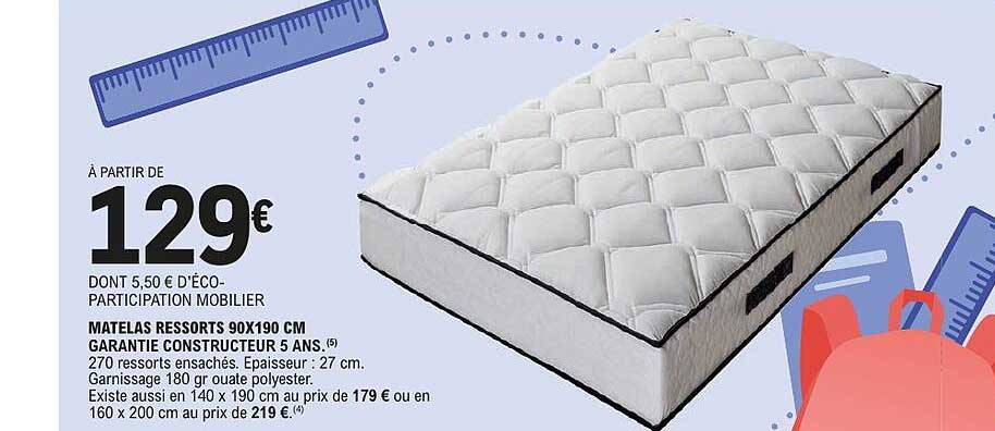 MATELAS RESSORTS 90X190 CM