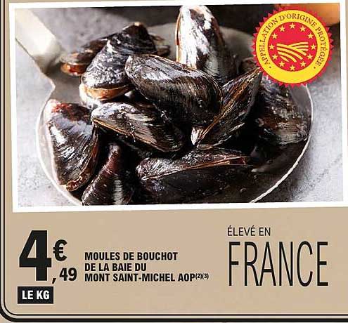 MOULES DE BOUCHOT DE LA BAIE DU MONT SAINT-MICHEL AOP