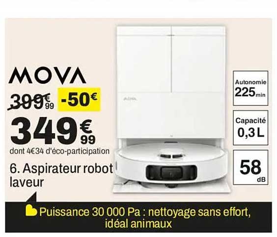 MOVA 6. Aspirateur robot laveur