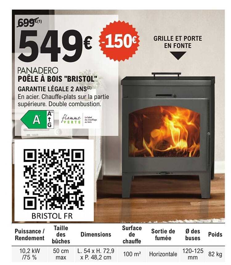 PANADERO POÊLE À BOIS "BRISTOL"