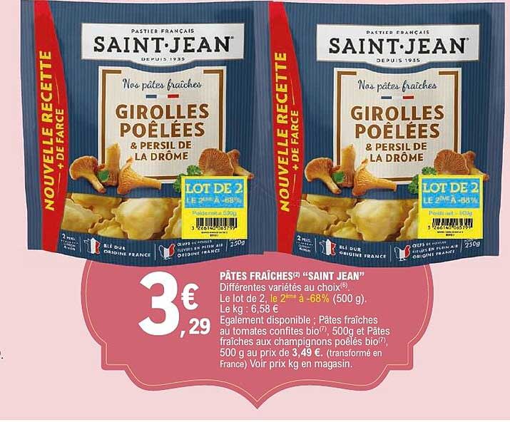 PÂTES FRAÎCHES « SAINT JEAN »
