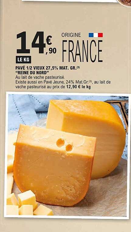 PAVÉ 1/2 VIEUX 27,5% MAT. GR. «REINE DU NORD»