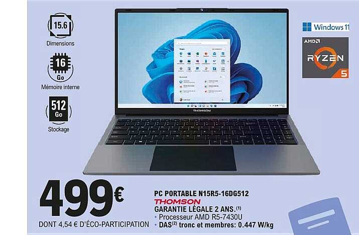 PC PORTABLE N15R5-16DG512 THOMSON