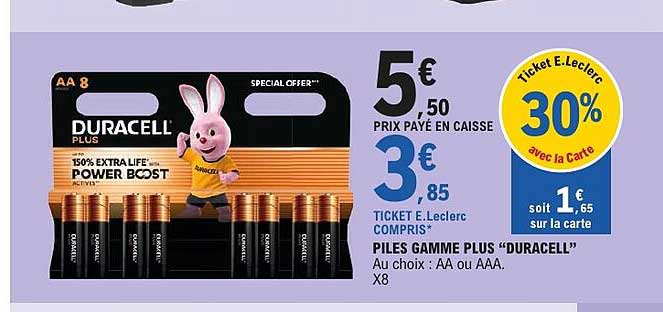 PILES GAMME PLUS “DURACELL”
