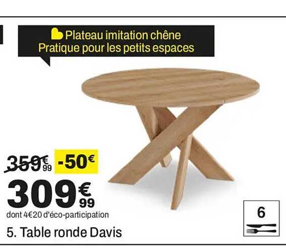 Plateau imitation chêne Pratique pour les petits espaces
