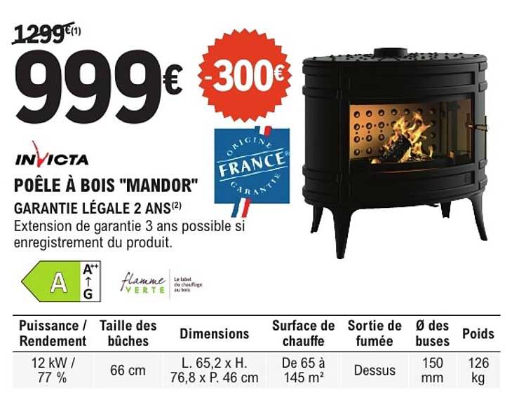 POÊLE À BOIS "MANDOR"