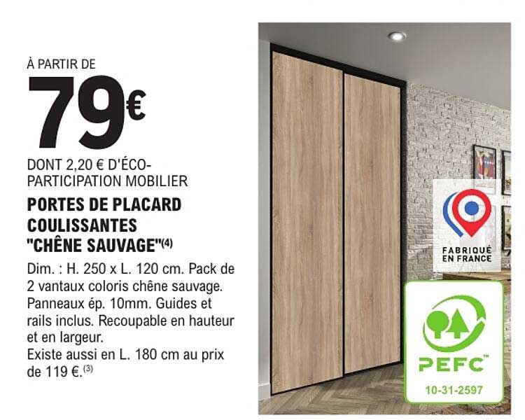 PORTES DE PLACARD COULISSANTES "CHÊNE SAUVAGE"