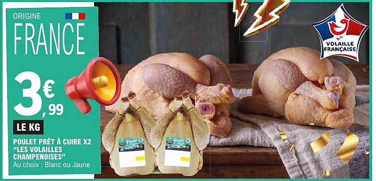 POULET PRÊT À CUIRE X2 “LES VOLAILLES CHAMPENOISES”