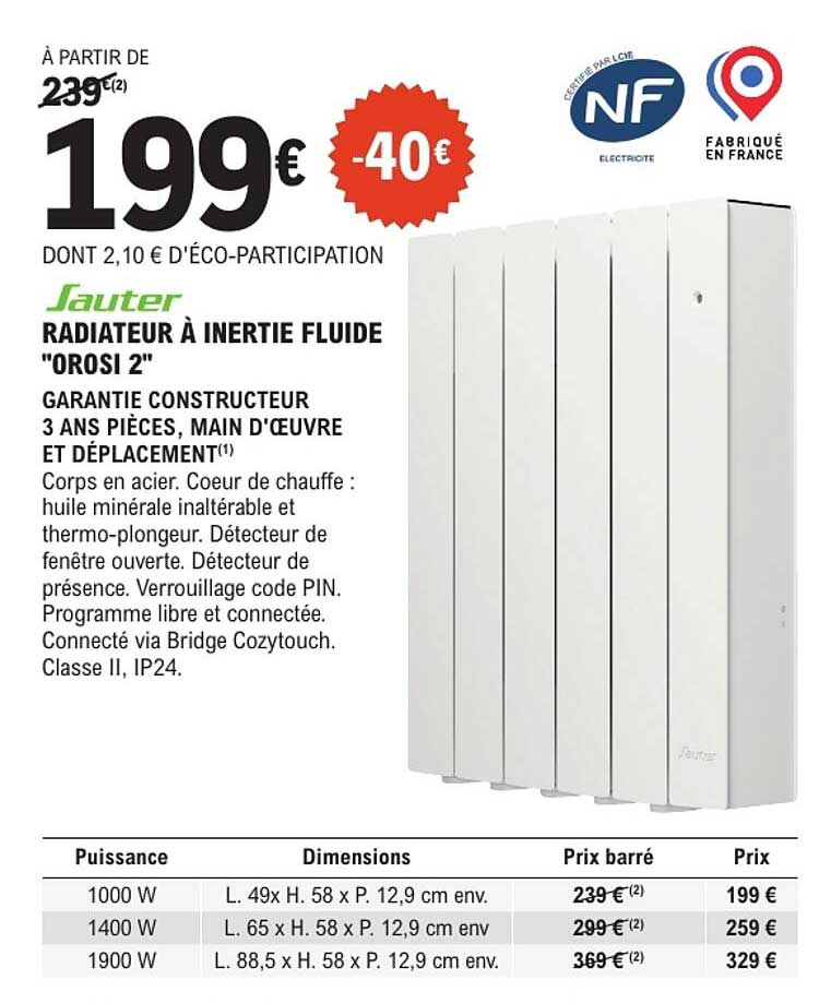 Radiateur à inertie fluide "OROSI 2"