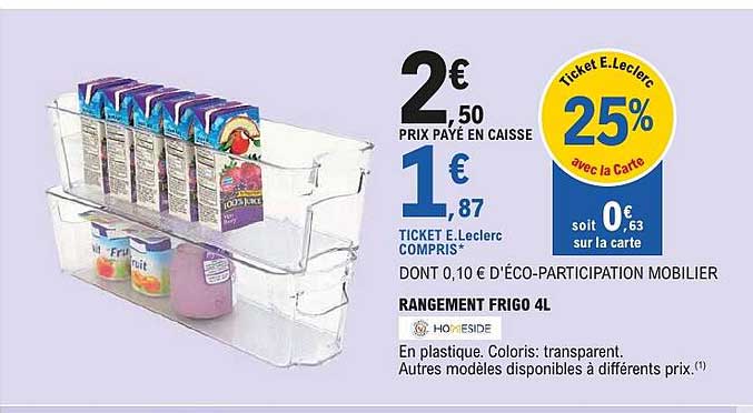 RANGEMENT FRIGO 4L